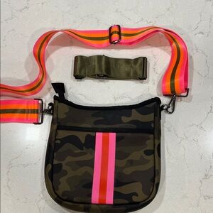 HAUTE SHORE Camouflage Bag with Pink and Orange Strap